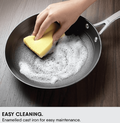 Stahl Cast Iron Pan / Skillet Without Lid I Enameled Cast Iron Frypan I Lightweight Rust Free Iron Frying Pan I Gas, Induction & Oven friendly I Stick Resistant Fry Pan I Iron Cookware Blacksmith Hybrid 8420, Dia 20cm, 0.8 Litres - Image 3